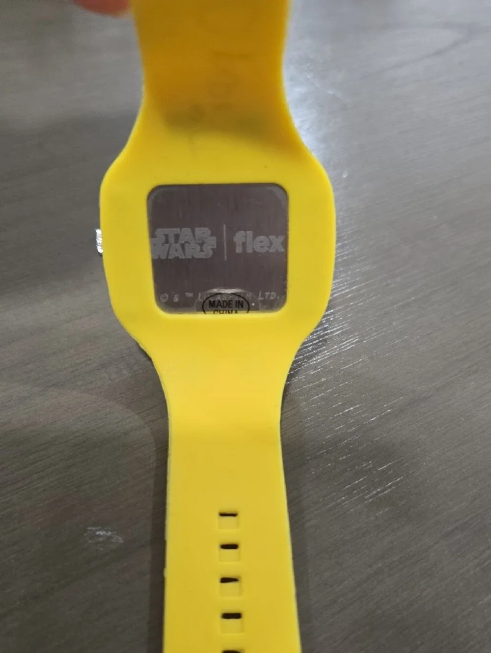Flex Yellow Silicone Smartwatch with Printed Band and Analog Face